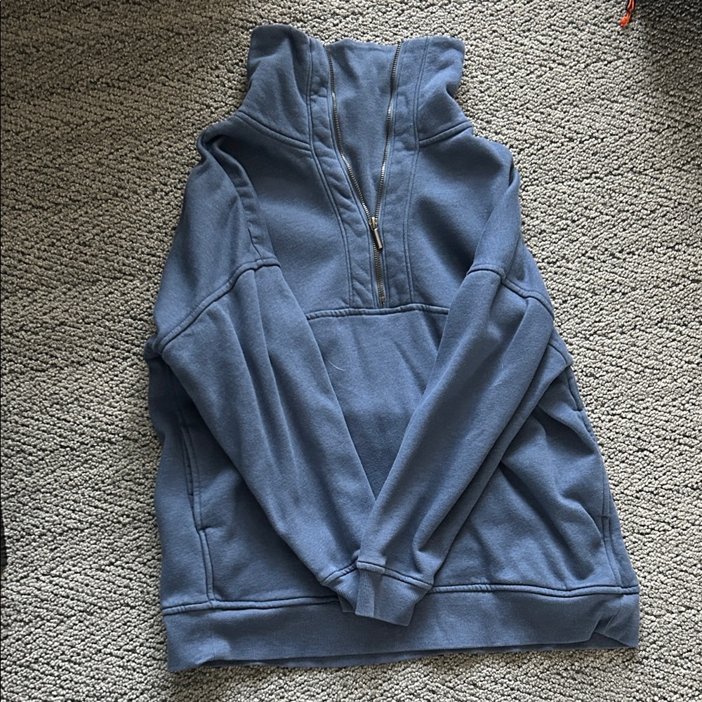 Old Navy Blue Petite Half-Zip Pullover